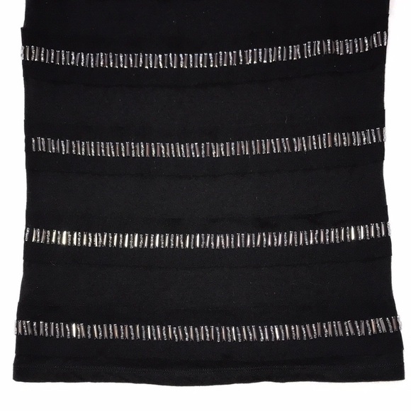 ANN TAYLOR Black Beaded Cap Sleeve Top Size SmallP - Picture 4 of 8